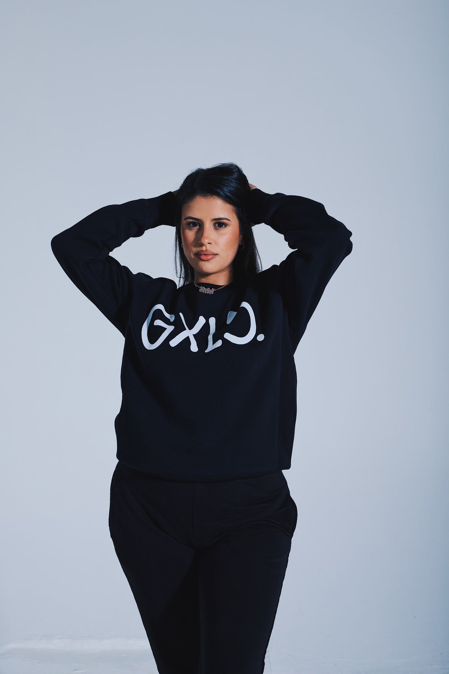 Black " FULLxMOON " Crewneck