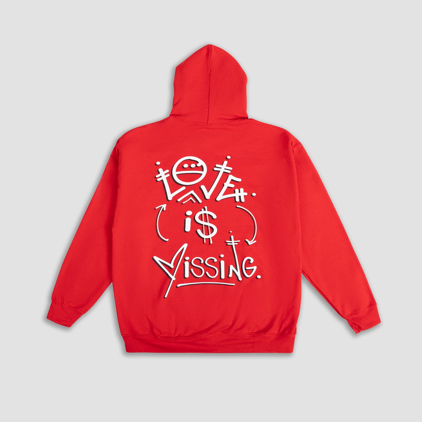 Red " Love Is Missing " Hoodie