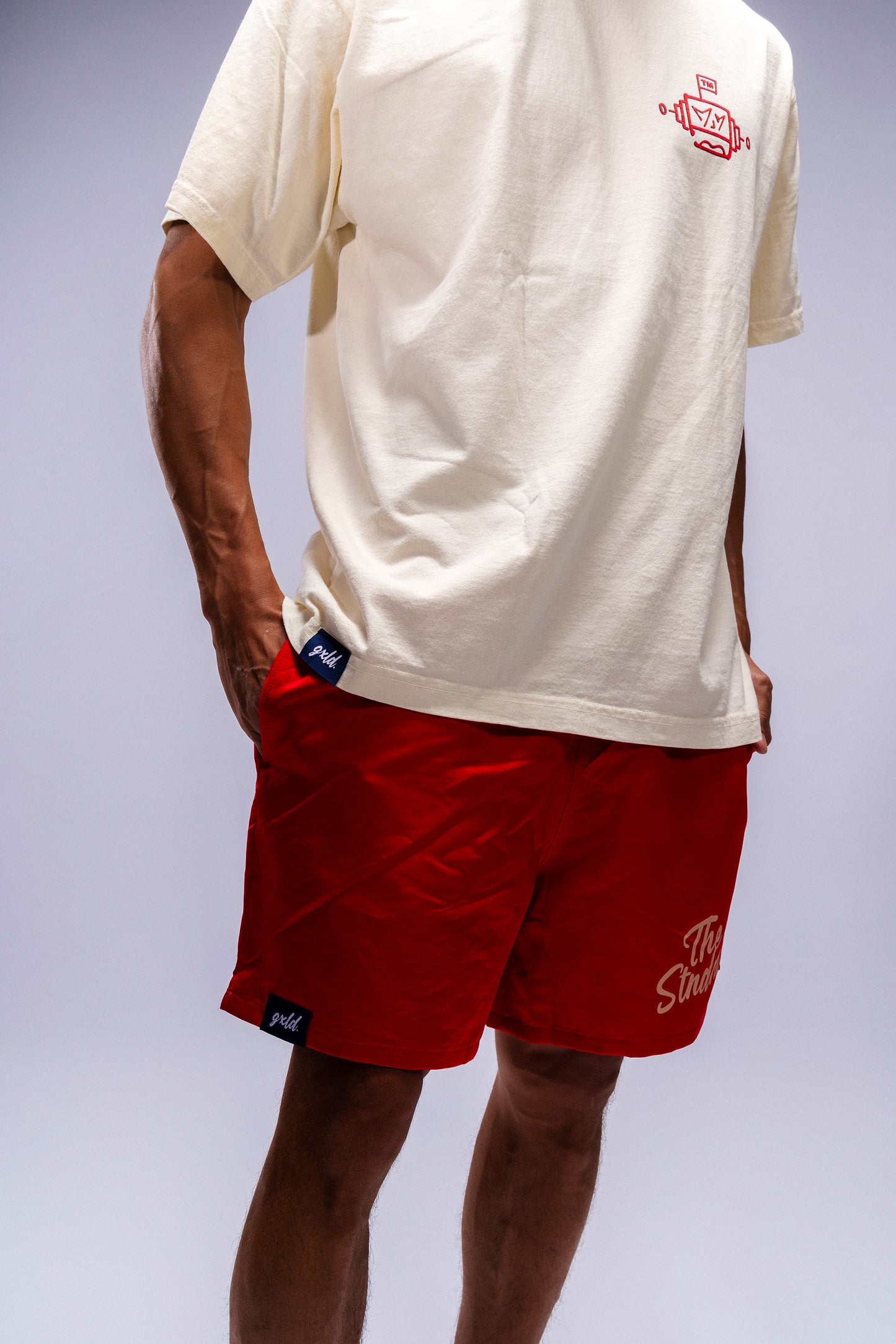 Red " The Stndrd " Shorts