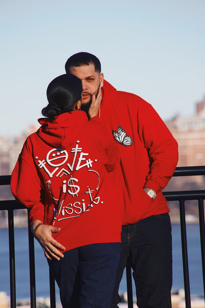 Red "Love Is Missing" Hoodie